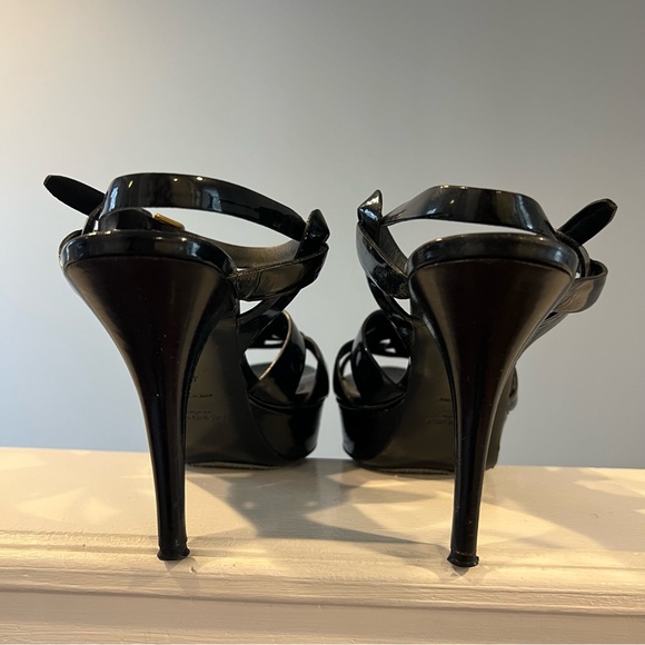 Yves Saint Laurent Black Patent Tribute Sandals - Picture 5 of 8